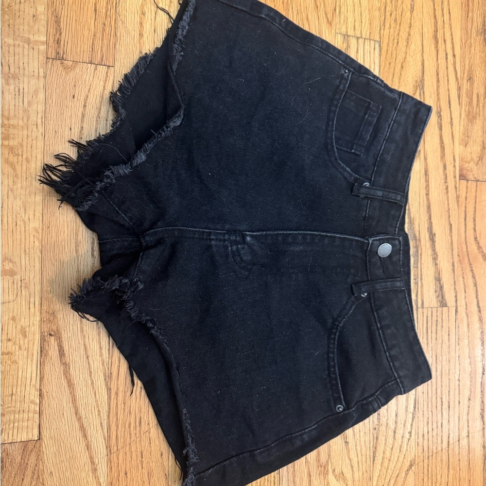 Black Denim Women Shorts